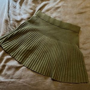 Aerie Dark Green Mini Knit Skirt